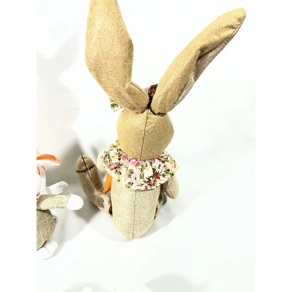 Easter Bunny Decor Bundle 5pc Target Ceramic Tealight Holders Burlap Plush Set‎